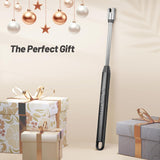 VEHHE Electric Lighter with 360° Flexible Neck, Flameless Windproof Long Candle Lighter with Led Battery Display, USB C Rechargeable Lighter with Hanging Hook for Gifts BBQ Fireworks (Black) VEHHE