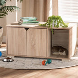 Baxton Studio Jasper Cat Litter Box Cover House, Oak (157-9543-HiT) Baxton Studio