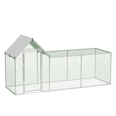 VerisShade Metal Chicken Coop, Large Chicken Run for 6/10 Chickens, Walk-in Chicken Coop for Yard Poultry Cage with Waterproof and Anti-Ultraviolet Cover for Rabbits Duck Outdoor,10' W x 3.3' D x 5' H