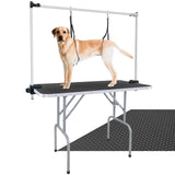 LEIBOU 45'' Professional Foldable Heavy Duty Dog Pet Grooming Table with H-Shape Arm & Noose, Maximum Capacity Up to 260lbs, Black LEIBOU