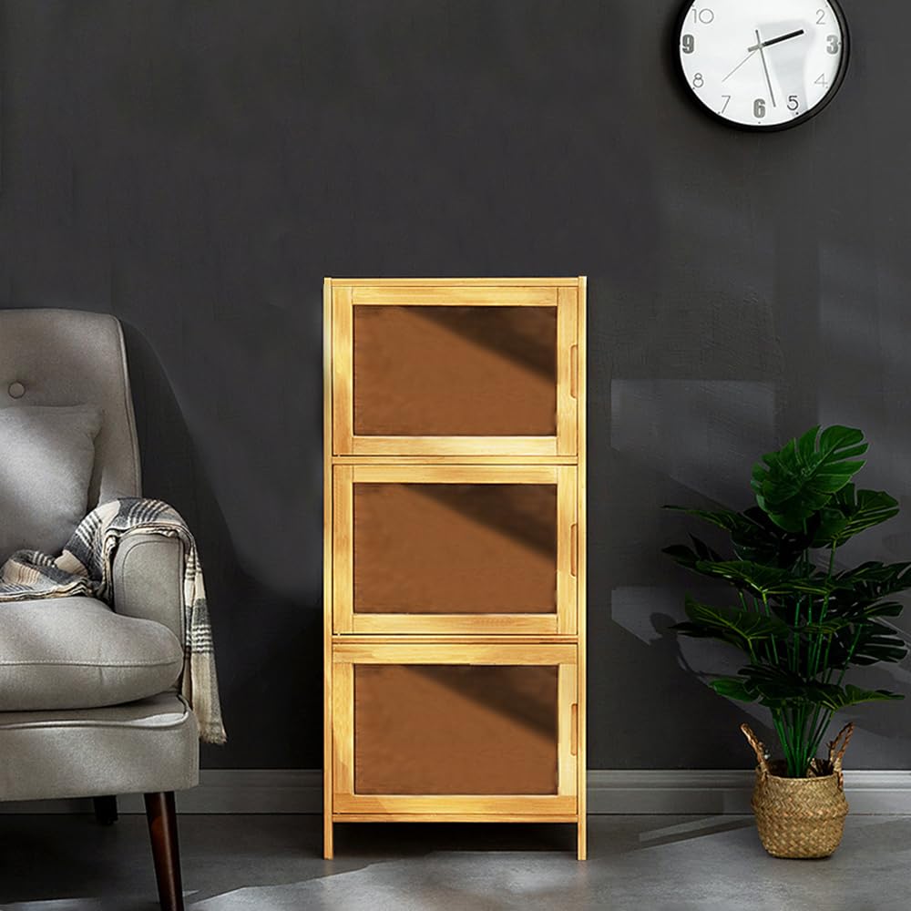 Yimisya Curio Display Cabinet with Acrylic Doors, Collectibles Toy Organizers Rack, Pantry Cabinet, Freestanding Cupboards for Home, Office, Playroom, Living Room, Kitchen Yimisya