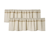 2 Pack Cotton Linen Valance for Windows with Burlap Lace Trim Rustic Farmhouse 12 inch Kitchen Valance Rod Pocket Neutral Short Curtain Topper Window Treatment Oindec