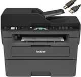Brother MFC-L2690DW Monochrome Laser All-in-One Printer, Print Scan Copy Fax, Auto 2-Sided Printing, Wireless Connectivity, 26ppm, 250-sheet, Compatible with Alexa, Bundle with JAWFOAL Printer Cable Brother