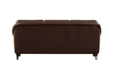 Sienna 100% Genuine Leather Midcentury Modern Sofa, Brown Hello Sofa Home