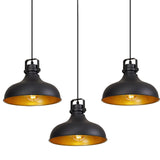 ALAISLYC Black Farmhouse Pendant Lights Matte Pendant Lighting for Kitchen Island Industrial Adjustable Height Vintage Dome Hanging Light Fixtures for Barn, Dining Room 3 Packs ALAISLYC