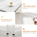 Casaottima 48-Inch Small Computer Desk with Fabric Drawers & File Cabinet, Home Office Desk with Cloth Storage Bag and Hook, Writing Study Work Table for Small Space, Vanity Desk for Bedroom, White Casaottima