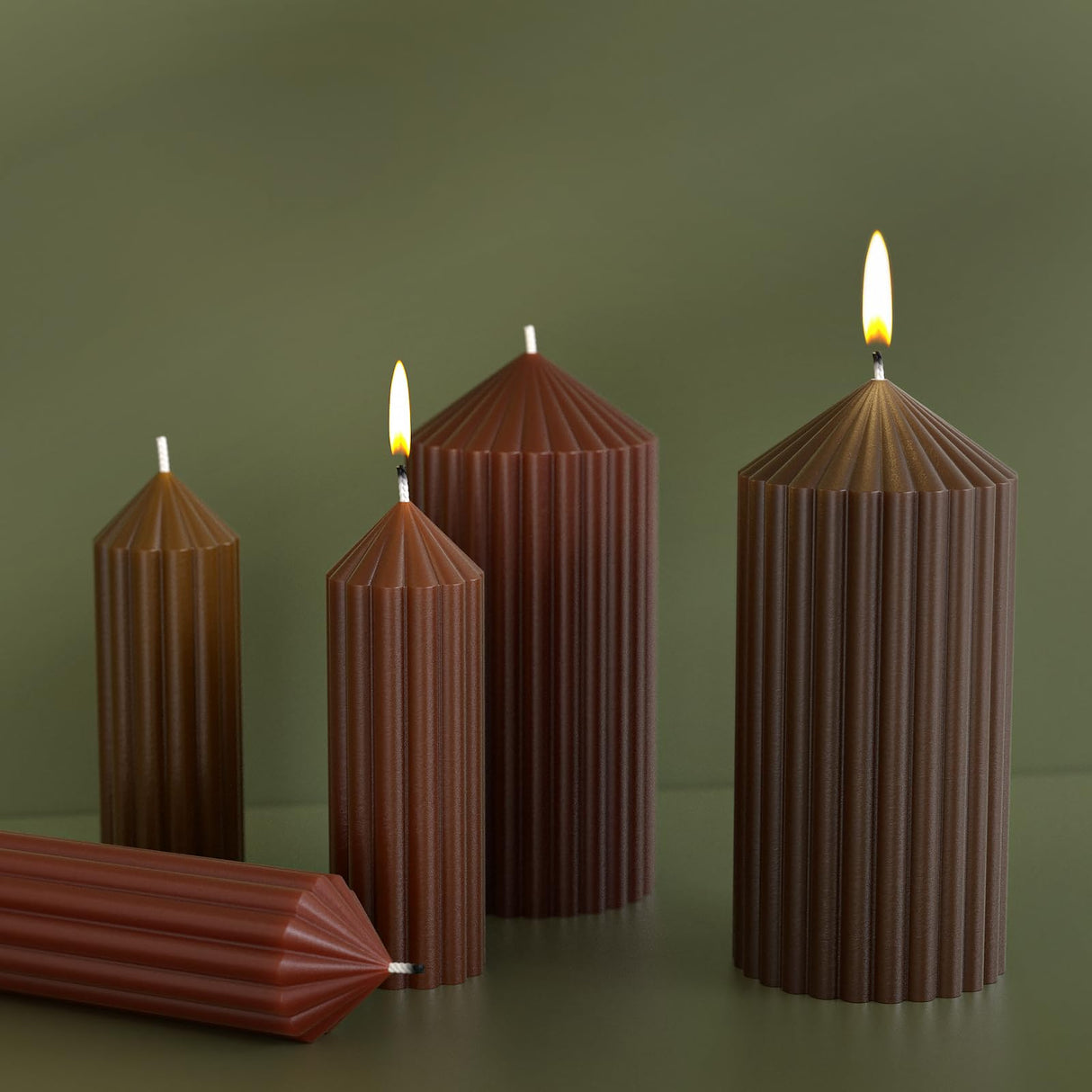 2 Pack Stripe Cylinder Pillar Spiral Candle Resin Mold - Resin Casting Silicone Molds for Home Decor & Candle Making Wave Spiral Mold ESEENS