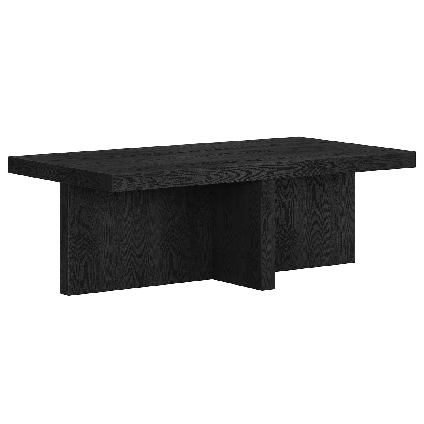 Henn&Hart Elna Coffee Table, 44" Wide, Black - WoodArtSupply