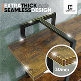 CAPHAUS Vintage Industrial 6-Tier Bookshelf in Rustic Oak – 86" High Open Display Unit with Durable Metal and Wood Design CAPHAUS