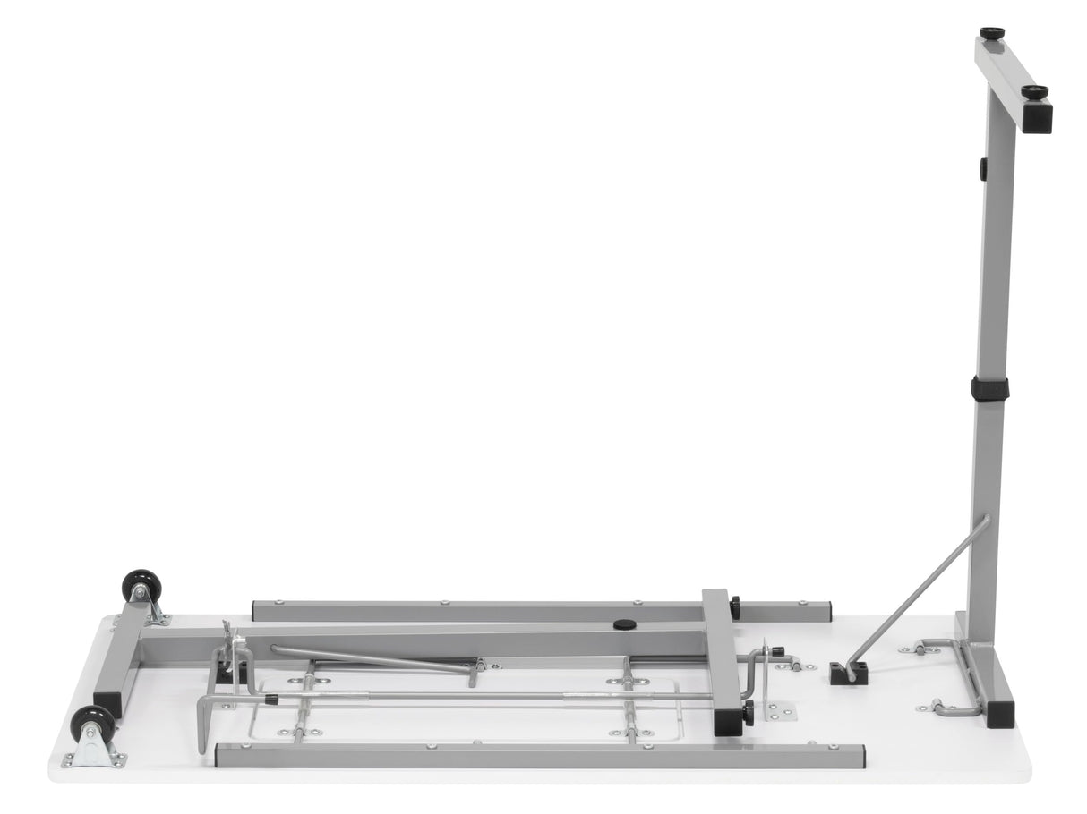 Rollaway II Compact Portable Folding Sewing Table, Silver/White Sew Ready