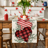 Artoid Mode Eucalyptus Hearts Valentine's Day Table Runner, Holiday Kitchen Dining Table Decoration for Home Party Indoor 13x72 Inch Artoid Mode