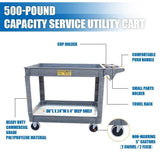 HPDMC 500 lbs Capacity Service Utility Cart, 36'' x 24'' HPDMC