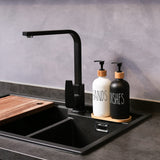 MOMEEMO Glass Soap Dispenser Set, Contains Hand Soap Dispenser and Dish Soap Dispenser, Suitable for Black and White Kitchen Decor. (Black & White) MOMEEMO