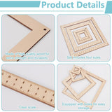 FINGERINSPIRE 4 Pcs Square Wood Knitting Gauge Rulers 0.78/3/5.5/7.3inch Wooden Knitting Gauge Swatch Ruler Knitting Heedle Gauge Measuring Tool Sets for Crochet Measurement Tool for Knitters FINGERINSPIRE