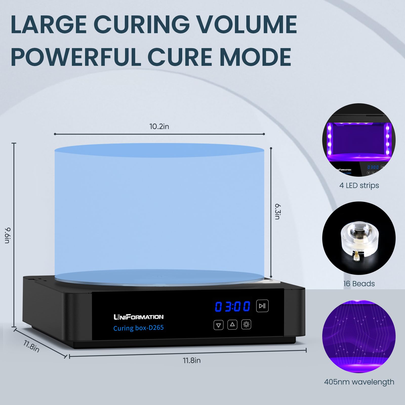 UniFormation UV Curing Machine 360°Turntable Resin Curing Station for LCD/DLP/SLA 3D Printed Models - WoodArtSupply