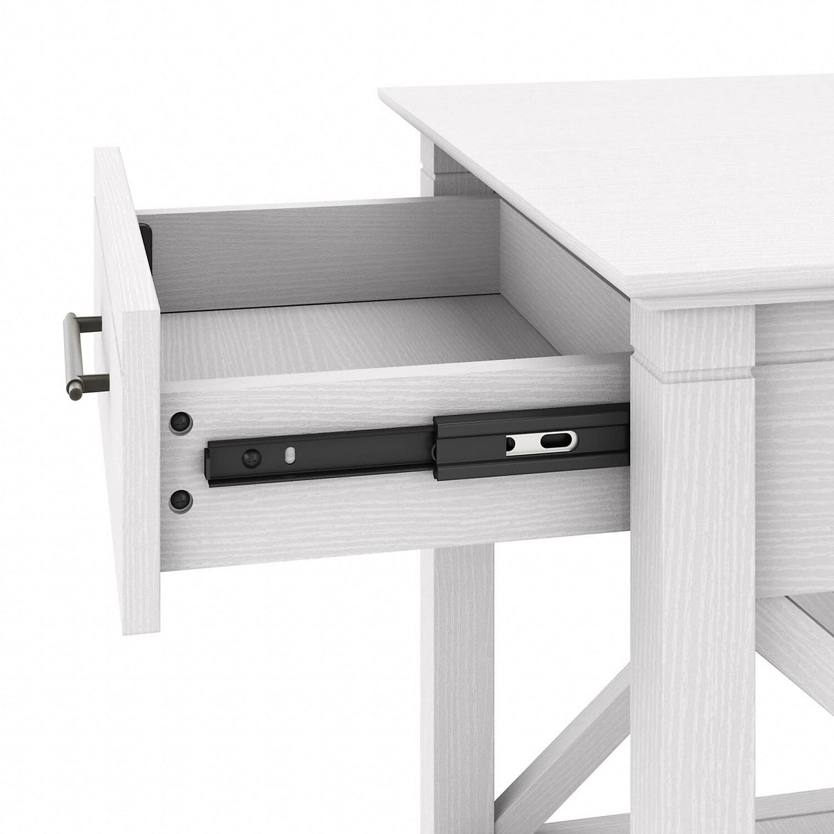 Bush Furniture Key West Nightstand with Drawer, 20D x 20W x 24H, Pure White Oak Bush Business Furniture