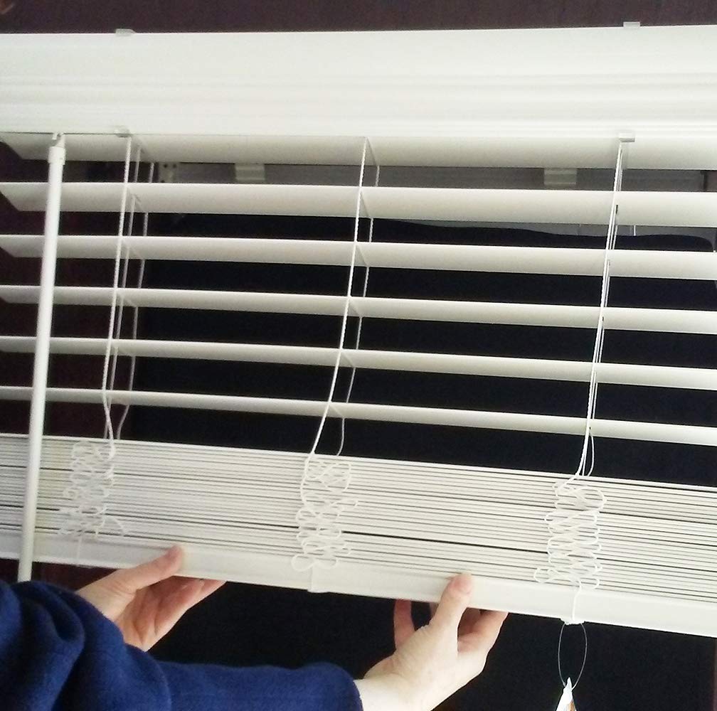 US Window And Floor 2" Faux Wood 35" W x 60" H, Inside Mount Cordless Blinds, 35 x 60, White (Fit a window 35.5" wide) US Window And Floor