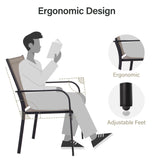 LAUSAINT HOME 5-Piece Outdoor Dining Set, Patio Furniture Set with Textilene Chairs and Square Metal Table, All-Weather Table and Chairs Set with Umbrella Hole for Backyard, Garden, and Poolside LAUSAINT HOME