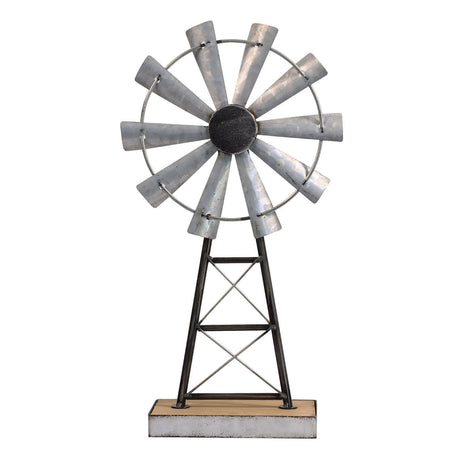 MODE HOME Charming Tall Galvanized Windmill Decor, Metal Windmill Accent for Farmhouse Shelf Decor and Living Room, Adding a Touch of Rustic Farmhouse Decor to Your Home Space MODE HOME