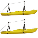 RAD Sportz Kayak Storage Hoists 2-Pack - Overhead Pulley Hoist Systems with 125lb Capacity Each for Canoes, Bikes, Ladders, and More RAD Sportz