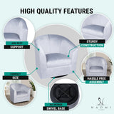 Ariana 360 Degree Swivel Barrel Chair Swivel Accent Chair for Living Room with Armrest Small Accent Chair for Home Barrel Chairs Chairs Living Room Gray Microfiber Naomi Home