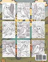 Cute Parakeet Coloring Book: Budgies, Budgerigars and Tropical Parrots, Relaxing Bird Designs for Stress Relief, Adults and Teens, Large Print, Cute ... Creativity Skills Improvement and Mind Focus Majosta