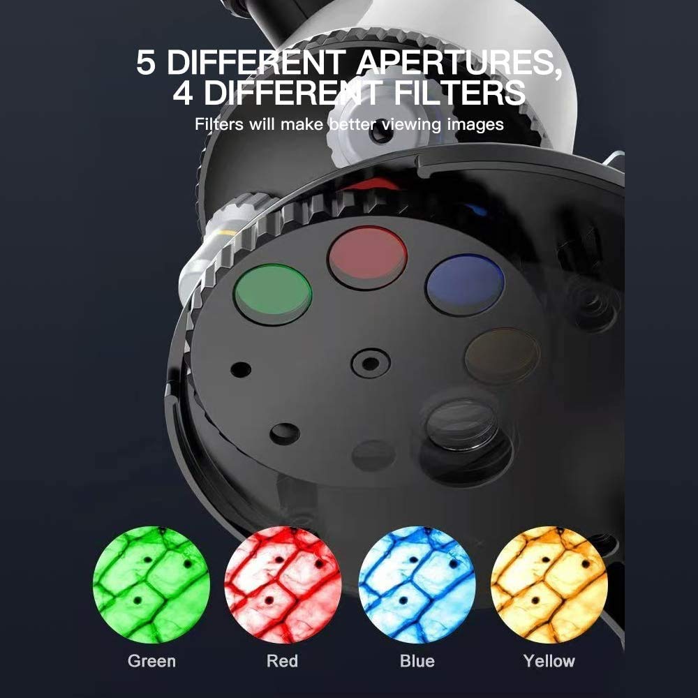 Microscope Kit for Kids - LED 40X-1200X Magnification Science Toy, Slides With Specimens, STEM Kit for Students YONGSHUO