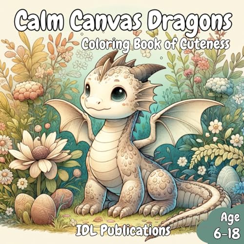 Calm Canvas Dragons: Coloring Book of Cuteness WoodArtSupply