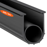 VEVOR Garage Door Seals Bottom Rubber, U Shape +O Ring Garage Door Weather Stripping, Universal Weatherproof Threshold Buffering Sealing Rubber, 5/16 inch T-Ends and 3 3/4 inch Width (20 Ft, Black) VEVOR