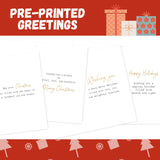 Merry Christmas Cards Boxed with Envelopes, Set of 20 Watercolor Designs Cards - 4x6 Inches Bulk Christmas Cards with Envelopes & Matching Stickers, Smudge-resistant Heavy Duty Cardstock Paper Play