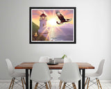 Diymood Paint by Numbers for Adults Animal, DIY Oil Painting Seaside Lighthouse Eagle Acrylic Paint by Number Kits for Kids Adults Beginner for Home Wall Decor 16x20 inch Diymood