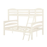 DHP Brady Wood Bunk Bed Frame, Twin Over Full, White DHP