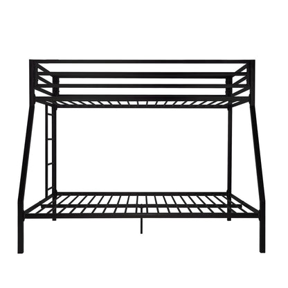 SHA CERLIN Loft Bunk Bed Twin Over Full Size with Ladder and Guardrail,Heavy Duty Metal Slats Support No Box Spring Needed Small Space Saving Furniture for Bedroom Dorm,Black