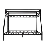 Allewie Metal Bunk Bed Twin Over Full Size for Junior & Adults with Ladder and Heavy Duty Guardrail, Small Space Saving Design for Bedroom Kid Room and Dorm, Black Allewie