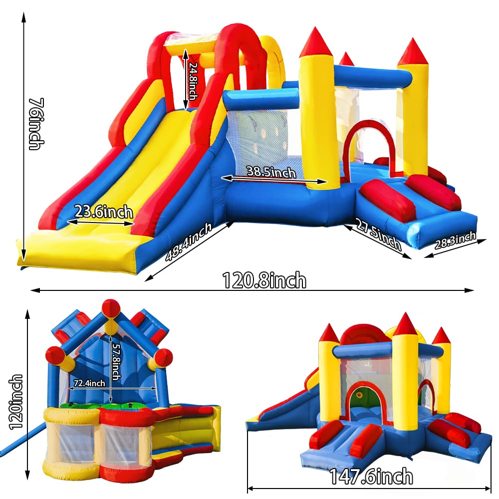 Umbalir InfIatable Bounce House for Kids 3-8 yr, Bouncy House Accommodate 4-6 Kids, Fun and Safe Indoor/Outdoor Play (12.3'Lx10'Wx6.3'H) Umbalir