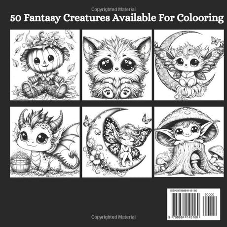 Adorable Fantasy Creatures Coloring Book For Adults: Magical Fantasy Creatures Coloring Book for Relaxation and Stress Relief WoodArtSupply