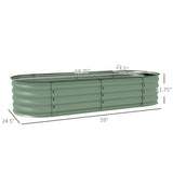 Outsunny 5' x 2' x 1' Galvanized Raised Garden Bed Kit, Outdoor Metal Elevated Planter Box with Safety Edging, Easy DIY Stock Tank for Growing Flowers, Herbs & Vegetables, Green Outsunny