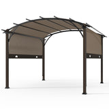 COOS BAY Outdoor Patio Pergola 11.4x11.4 ft with Retractable Textilene Canopy Top, Metal Frame Sun Shade for Backyard, Garden, Porch and Deck, Beige COOS BAY