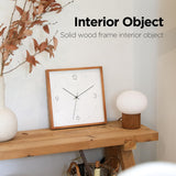 mooas Wooden Frame Flatwood Wall Clock,12" Wood Wall Clock Non-Ticking Sweep Movement Decorative Wall Clock Battery Operated Wall Clock for Home Living Room Kitchen Bedroom Office School(Dark Brown) mooas