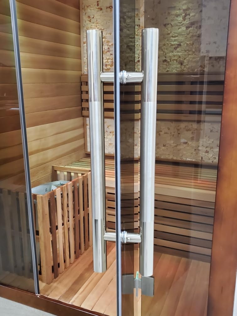 Canadian Red Cedar Wood Swedish Indoor Traditional Wet/Dry 1-2 Person Sauna SPA with 6KW 200F Heater and Rocks MCP-Distributions