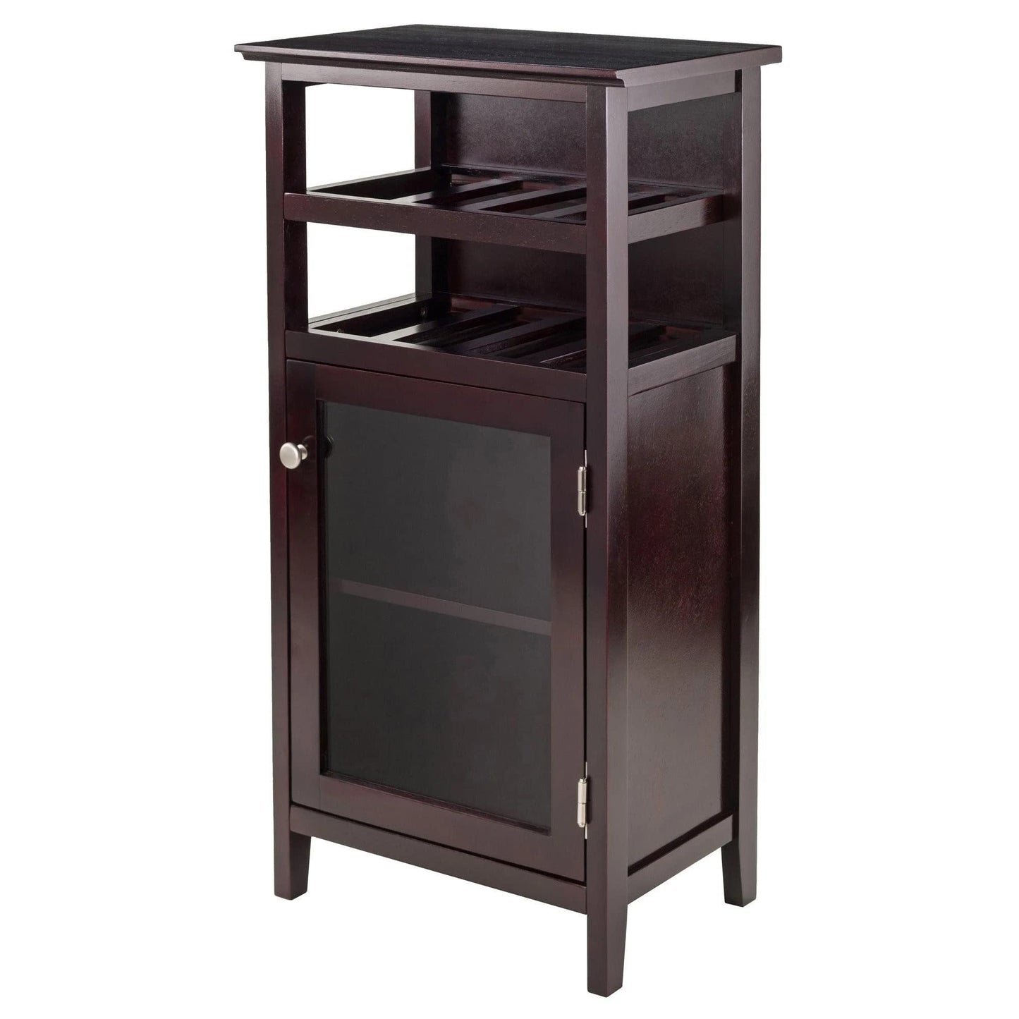 Winsome Alta Wine Cabinet, Dark Wood (92119) - WoodArtSupply