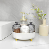 Anyoifax Makeup Perfume Organizer Tray 360 Degree Rotating Lazy Susan Skincare Lotion Organizer Spinning Cosmetics Storage for Dresser, Vanity, Bathroom Countertop, Small Ivory White Anyoifax