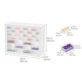 IRIS USA Screw Tool Organizer Small Parts Cabinet Chest, 44-Drawer Hardware Electronics Nuts Bolts Storage Drawers Organization Toolbox Garage Craft Business Teacher Beads Scrapbook Art Hobby - White IRIS