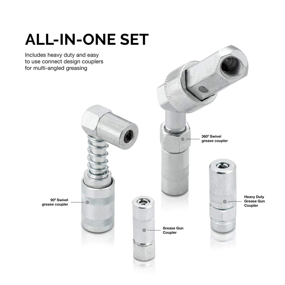 Tooluxe 61077L Multi-Function Grease Gun and Lubrication Accessory Kit Tooluxe