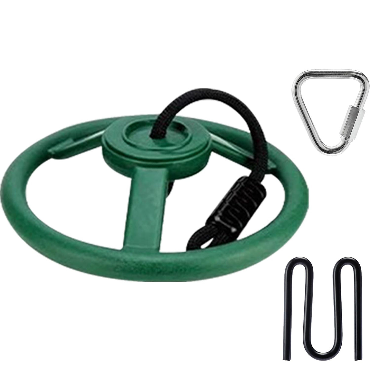 Spinning Wheel for Monkey Line, Gorilla Line and Ninja Warrior Obstacle Courses – Complete Expansion Kit with Durable Buckles, Carabiners, Easy Setup, Safe Secure Training Equipment (Grey) Hyponix Sporting