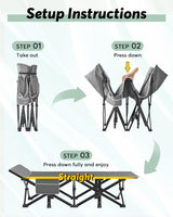 ZENPETIO Camping Cot for Adults, Heavy-Duty Portable Cot Bed with Mattress, Foldable Padded Sleeping Cots for Camping Travel Tent Day Bed Outdoor & Home Guest, Max Load 500 LBS, 75x28x15” ZENPETIO