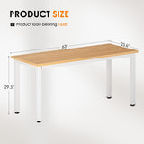 DlandHome 63 inches X-Large Computer Desk, Composite Wood Board, Decent and Steady Home Office Desk/Workstation/Table, BS1-160TW Teak and White Legs, 1 Pack DlandHome