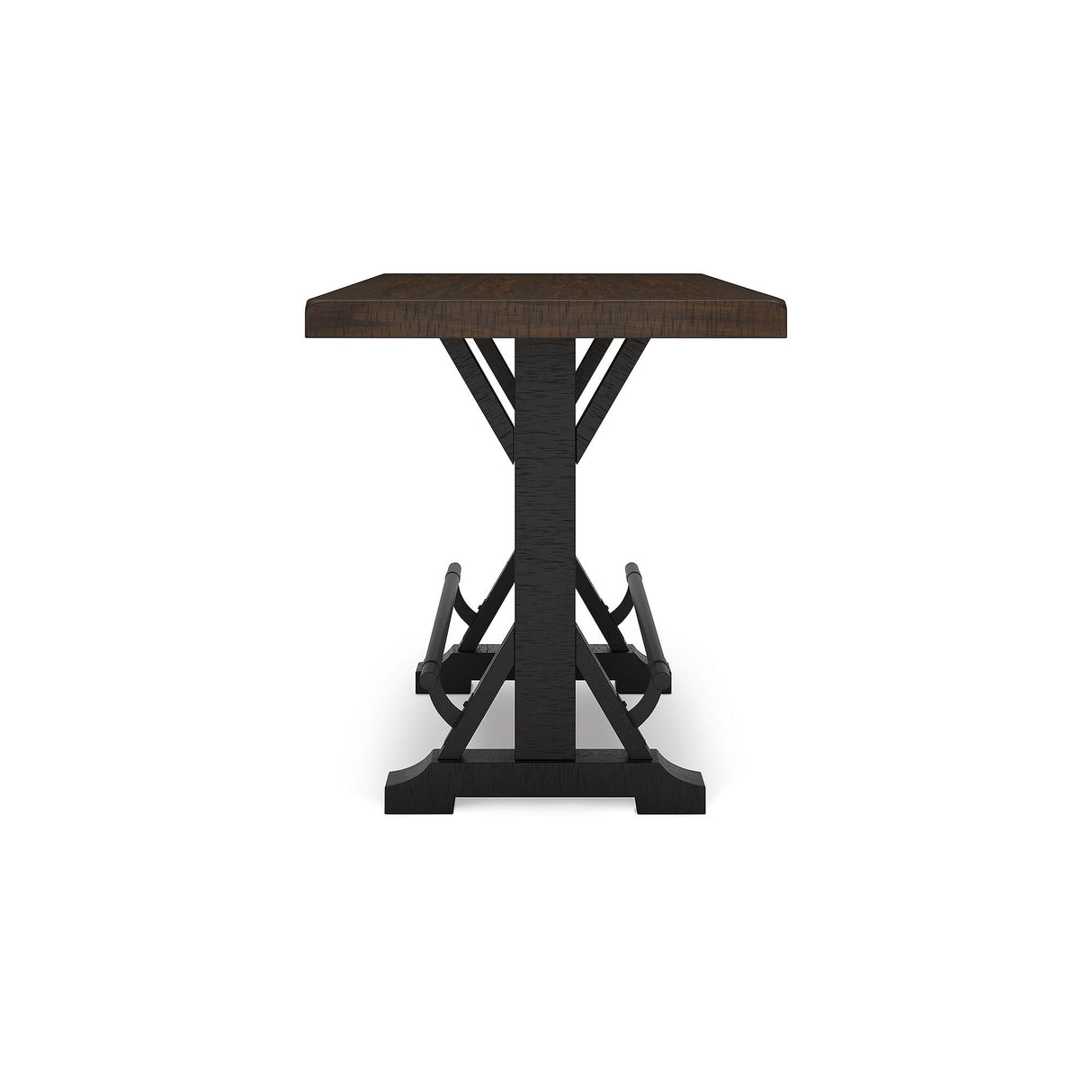 Signature Design by Ashley Valebeck Farmhouse Counter Height Dining Table with Footrest and Trestle Base, Brown & Black Signature Design by Ashley