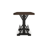 Signature Design by Ashley Valebeck Farmhouse Counter Height Dining Table with Footrest and Trestle Base, Brown & Black Signature Design by Ashley