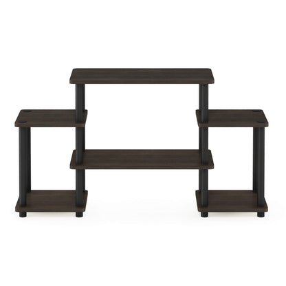 Furinno Turn-N-Tube No Tools Entertainment TV Stands, Dark Brown/Black